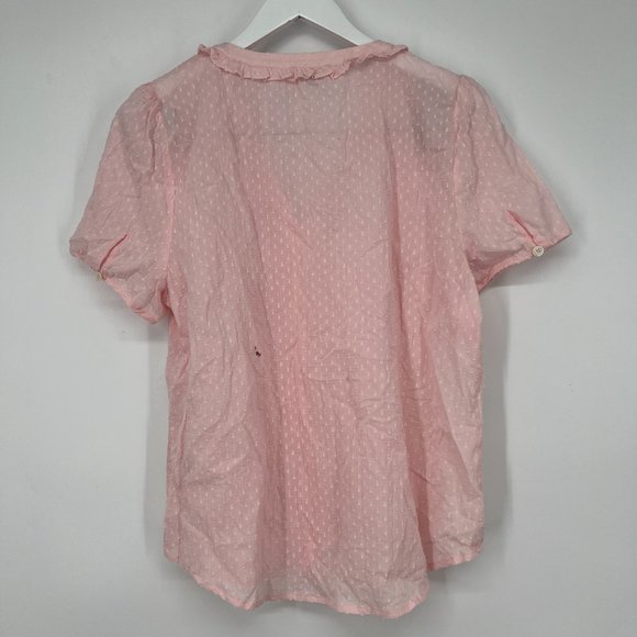 Court & Rowe Women's Clip Dot Cotton Button-Up Shirt Chambray Pink Large NWOT - Picture 4 of 9